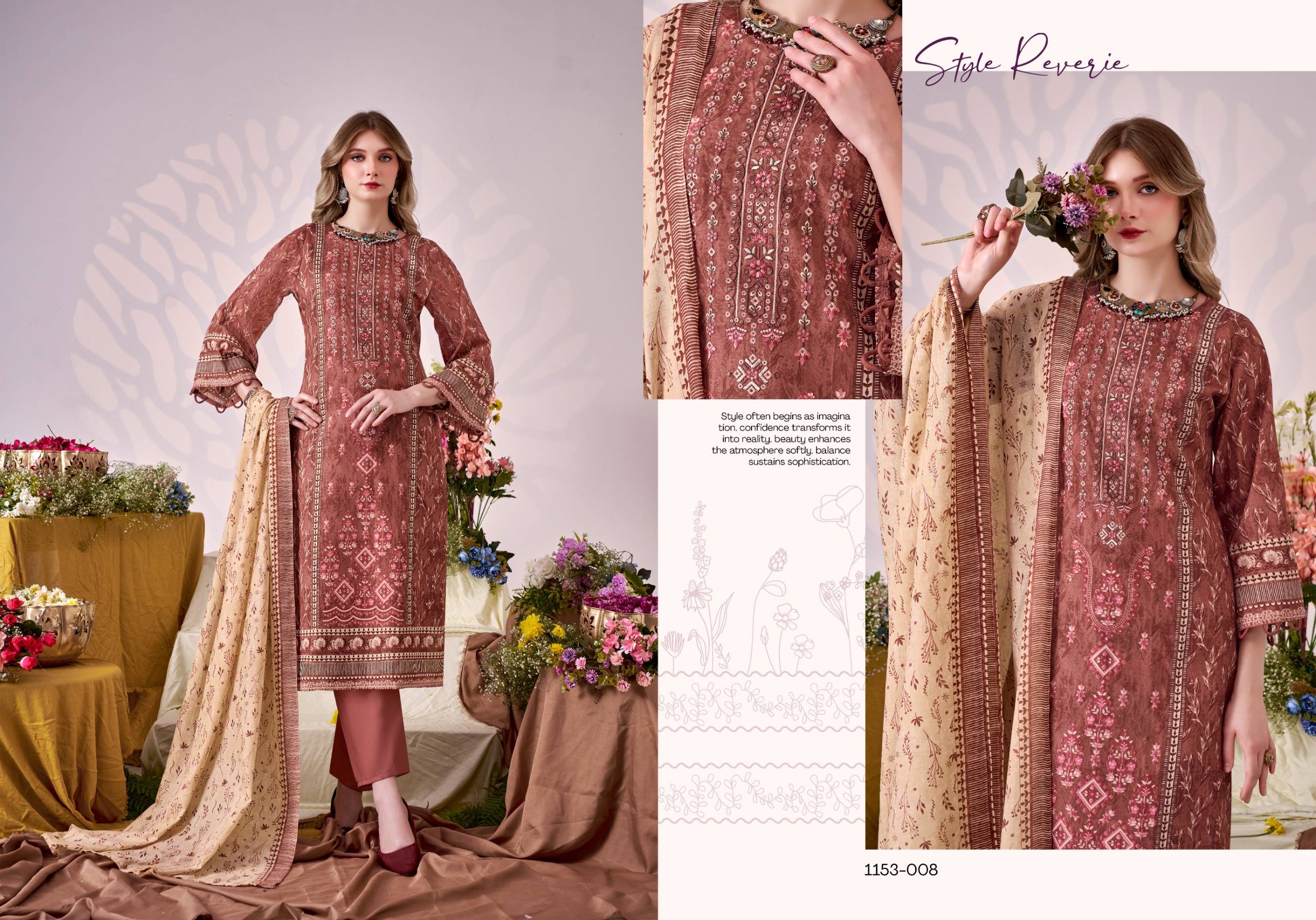 BIN KAREEM VOL 5 By ROMANI 1153-001 To 1153-008 Series Designer Suits Premium Soft Cotton Dresses At Wholesale Price